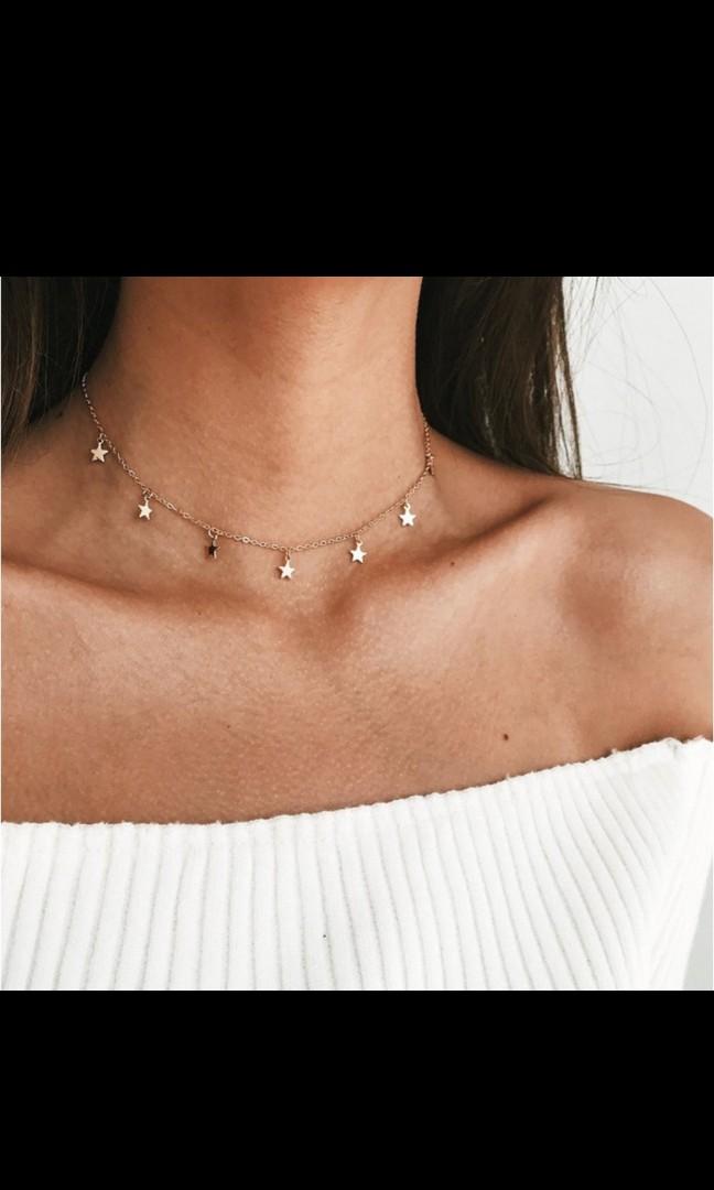Tiktok Gold star necklace Women s Fashion Jewelry Organisers