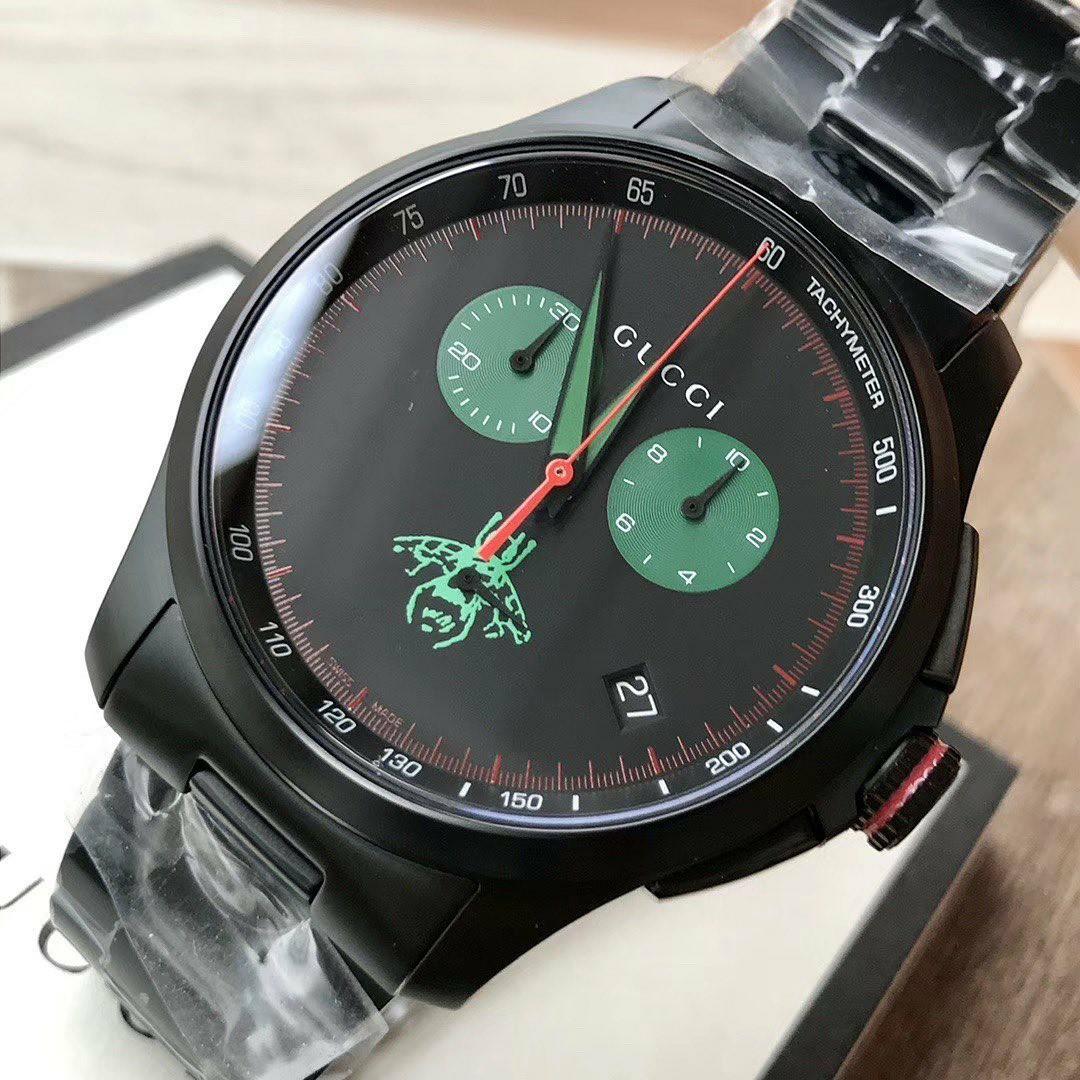 Gucci G-Timeless Chronograph Black Dial 