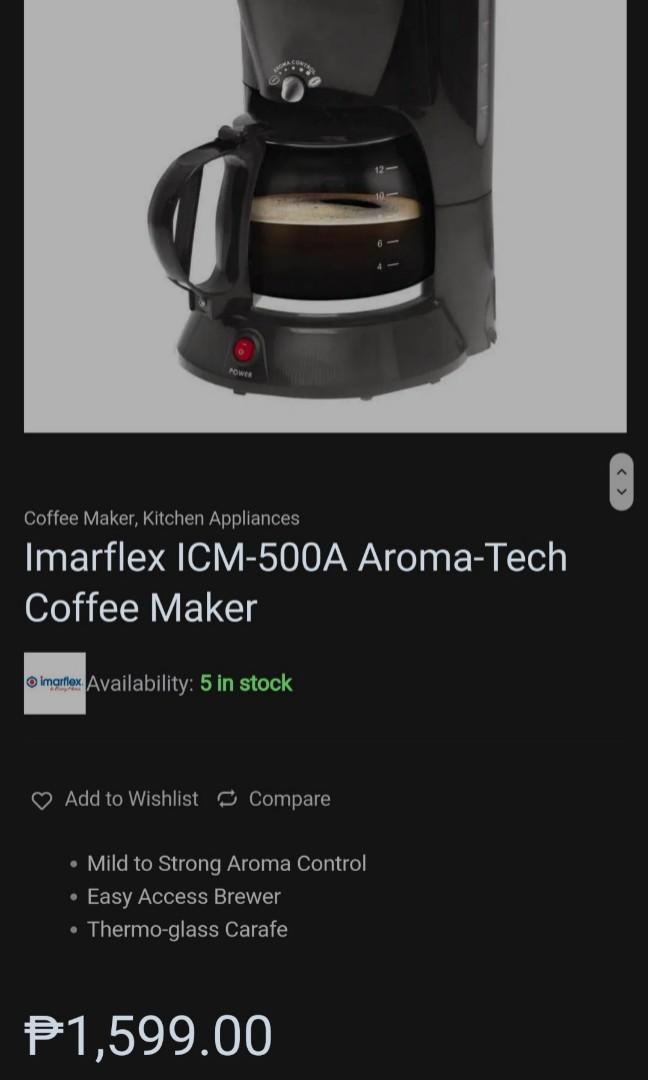 Imarflex ICM500A Aroma Tech Coffee Maker, TV & Home Appliances, Kitchen Appliances, Coffee