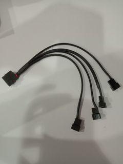 Molex 4 Way Splitter Cable Adapter Compatible with 3-pin and 4-pin PWM PC Cooling Fan Connector
