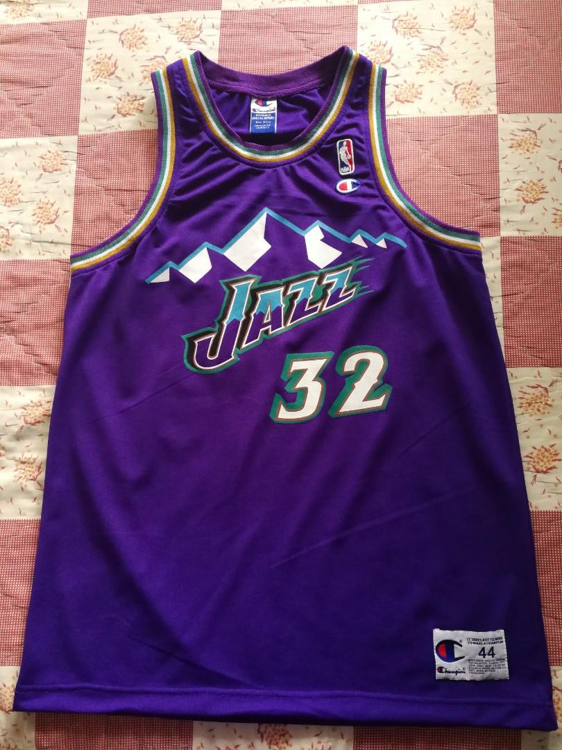 MINT Vtg Champion Utah Jazz Karl Malone Alternate Basketball Jersey Youth  Large