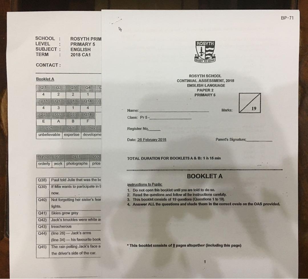 School Exam Papers Rosyth Primary English Language CA1 2018 Hobbies school-exam-papers-rosyth-primary-english-language-ca1-2018-hobbies