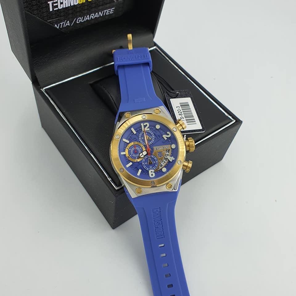 Montre Chronographe Femme Technosport TS-820-4 - Or Et Rose, Bracelet Silicone, étanche 100m, Neuve Avec étiquettes