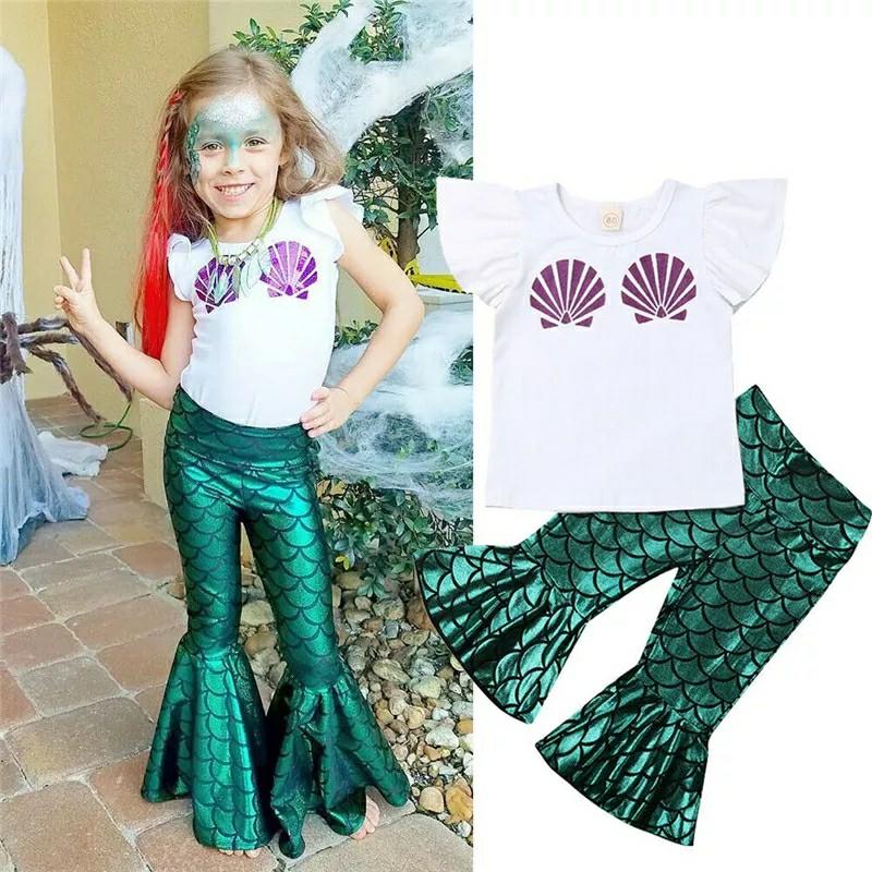 Toddler Girl Clothes Kids Baby Girl Mermaid Blouse Top T Shirt