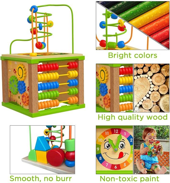Toyventive wooden kids baby activity cube boys gift set hotsell