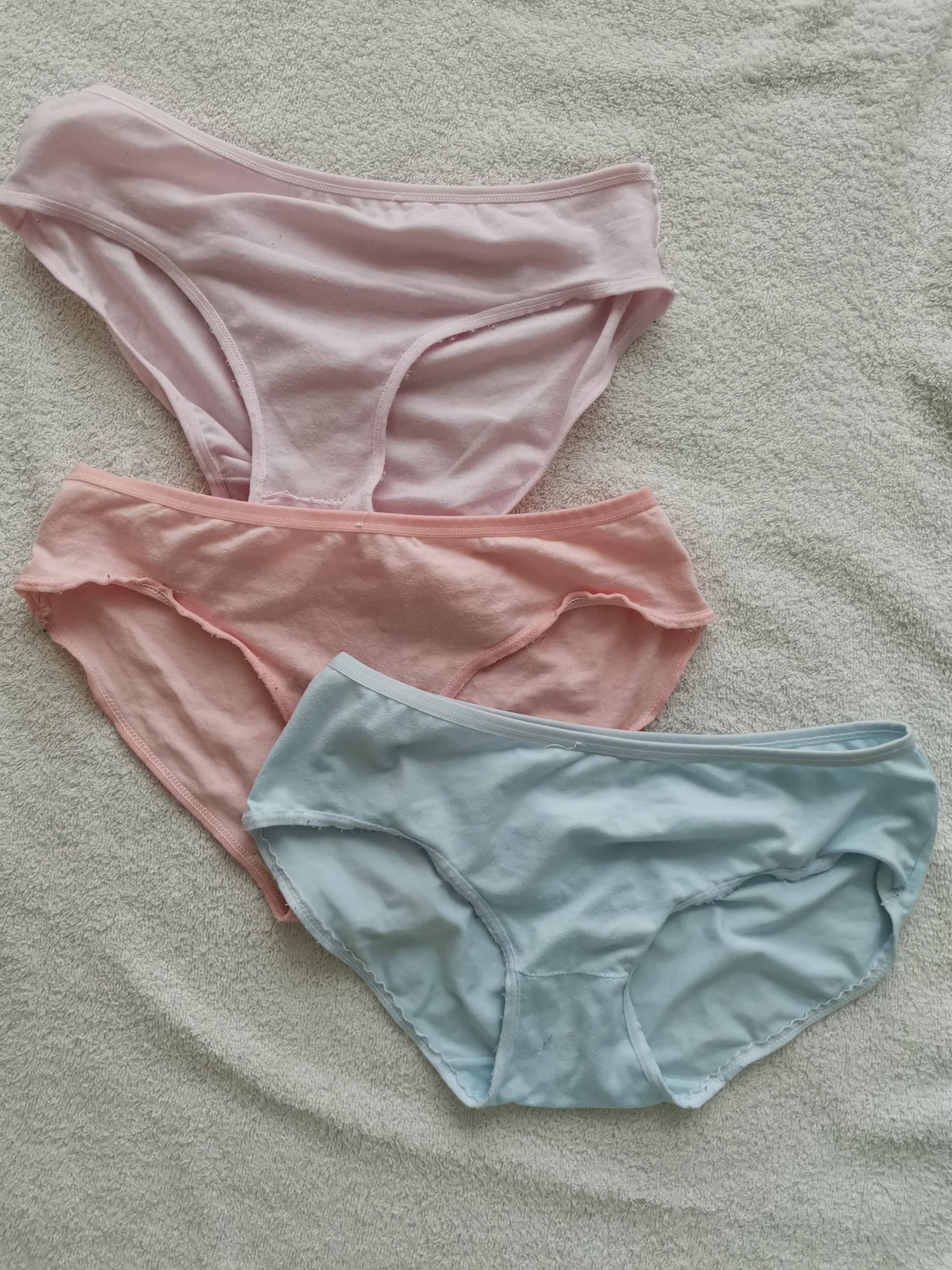 Used panties (pink and second pink) only, blue sold out, Women's Fashion,  Bottoms, Other Bottoms on Carousell