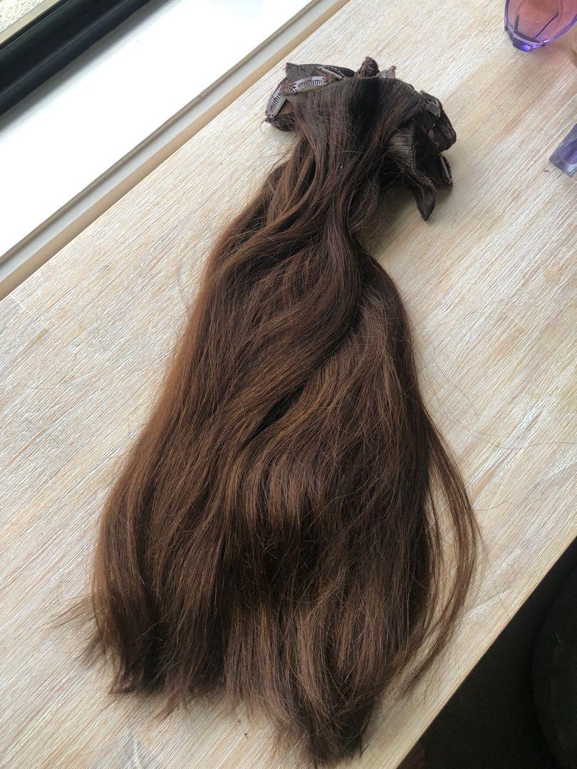 Zala 20 inch 9 piece clip in extensions mocha brown dark brown