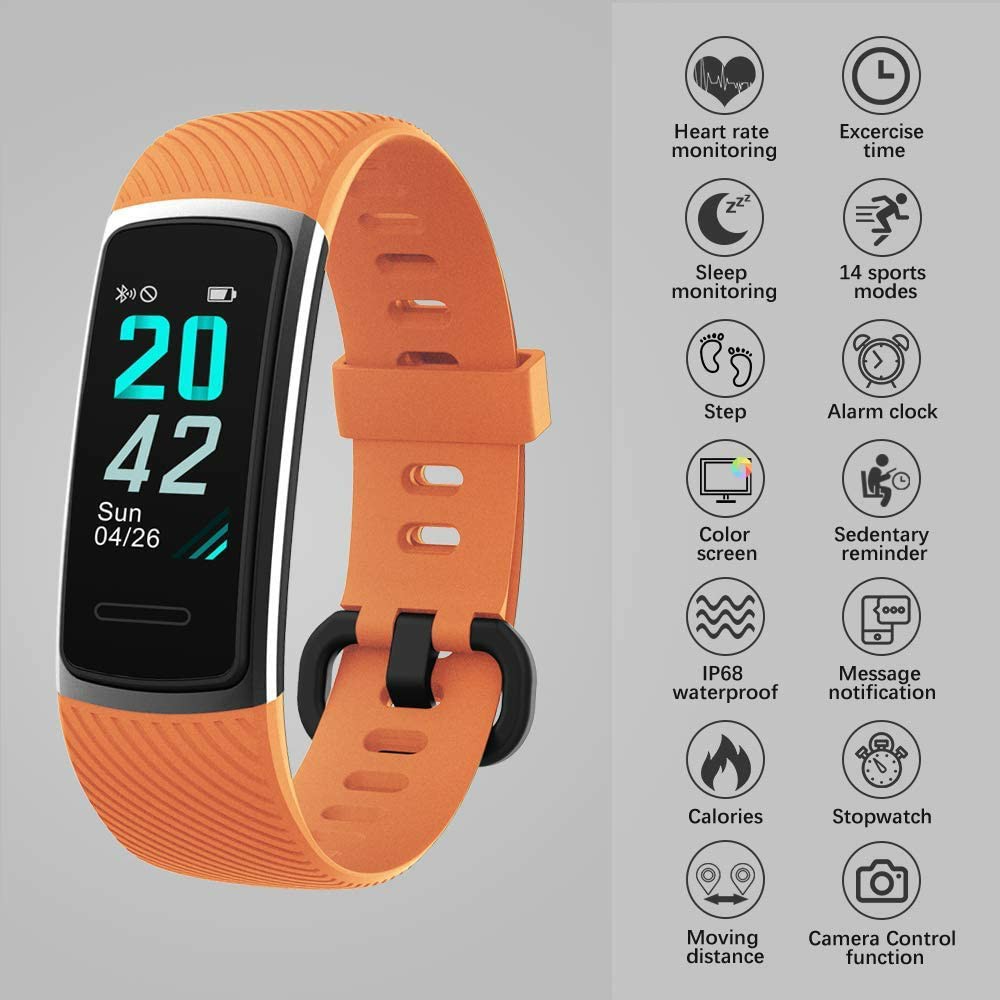 1101 KUNGIX Fitness Trackers Color Screen Fitness Watch with