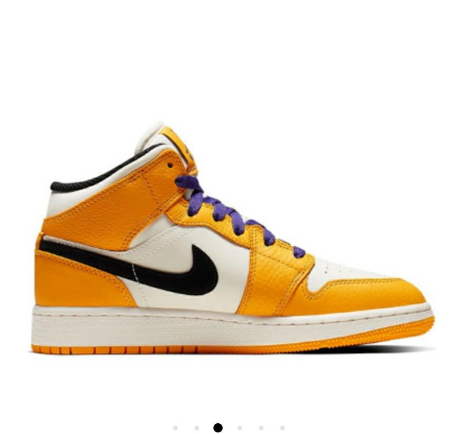 Air Jordan 1 Mid SE Lakers Women s Fashion Footwear Sneakers on
