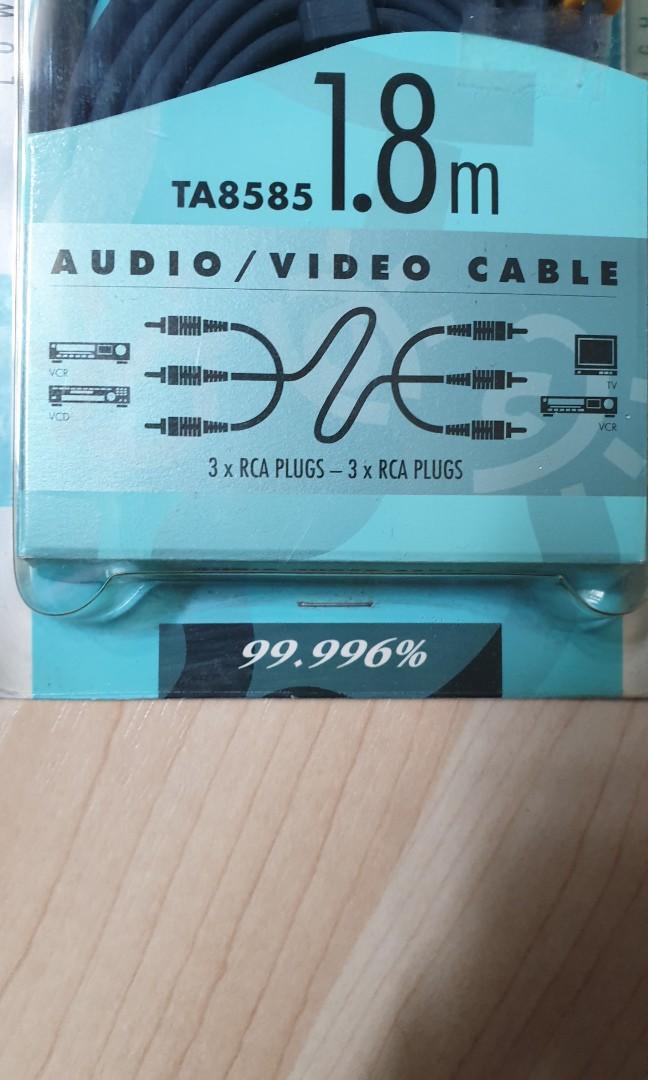 Audio Cable (Category: Portable Audio Accessories) located in Singapore. Submitted by muddskipper (Listing ID 1003671635, Image 3). Description: 3RCA to 3RCA plugs...never opened from packing..