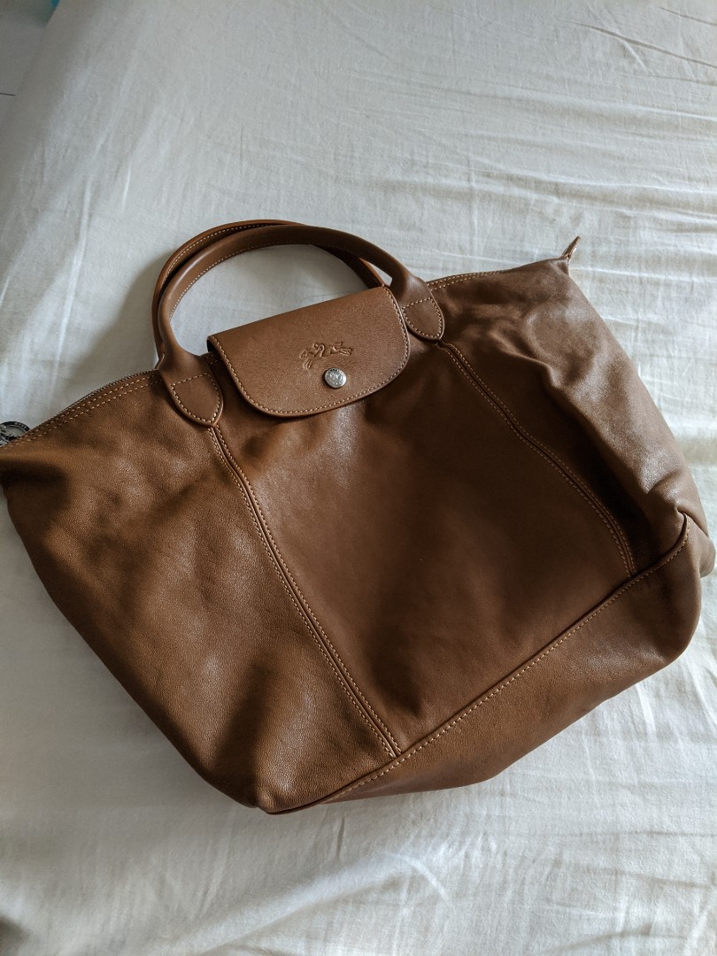 Longchamp tan leather bag store