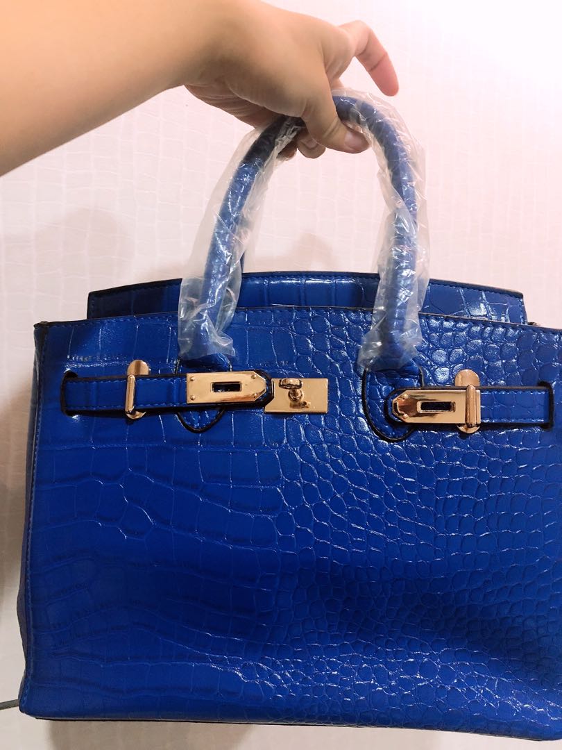 CNY promo Birkin style bag in Royal Blue Women s Fashion Bags Wallets Tote Bags on Carousell