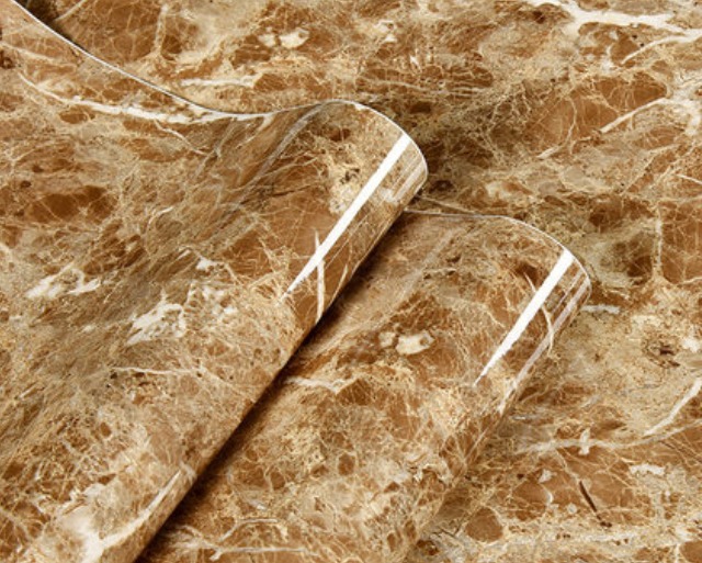 Brown Marble Wallpaper Home Decor Wall Sticker Decal Furniture