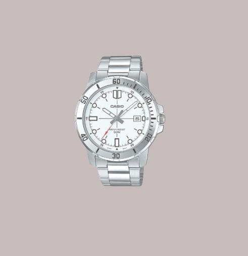 Casio Men s Diver Look Silver Stainless Steel Band Watch Mobile