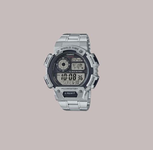 Casio Men s Standard Digital Silver Stainless Steel Watch Mobile