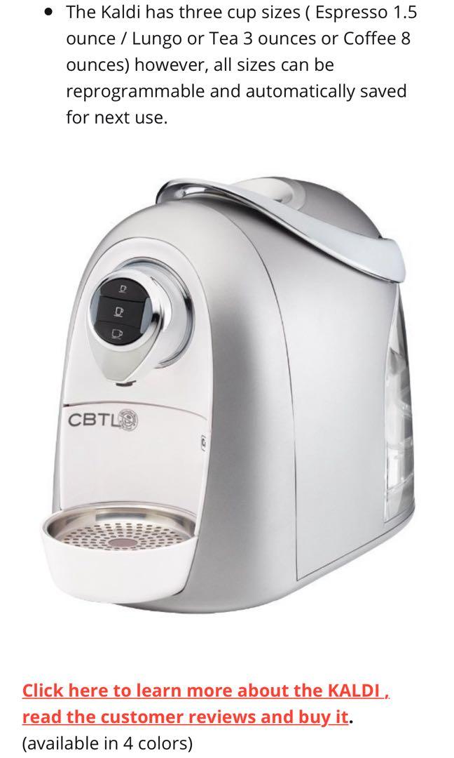 CBTL Kaldi Single Serve Coffee Machine Espresso machine TV Home Appliances Kitchen Appliances Coffee Machines Makers on Carousell