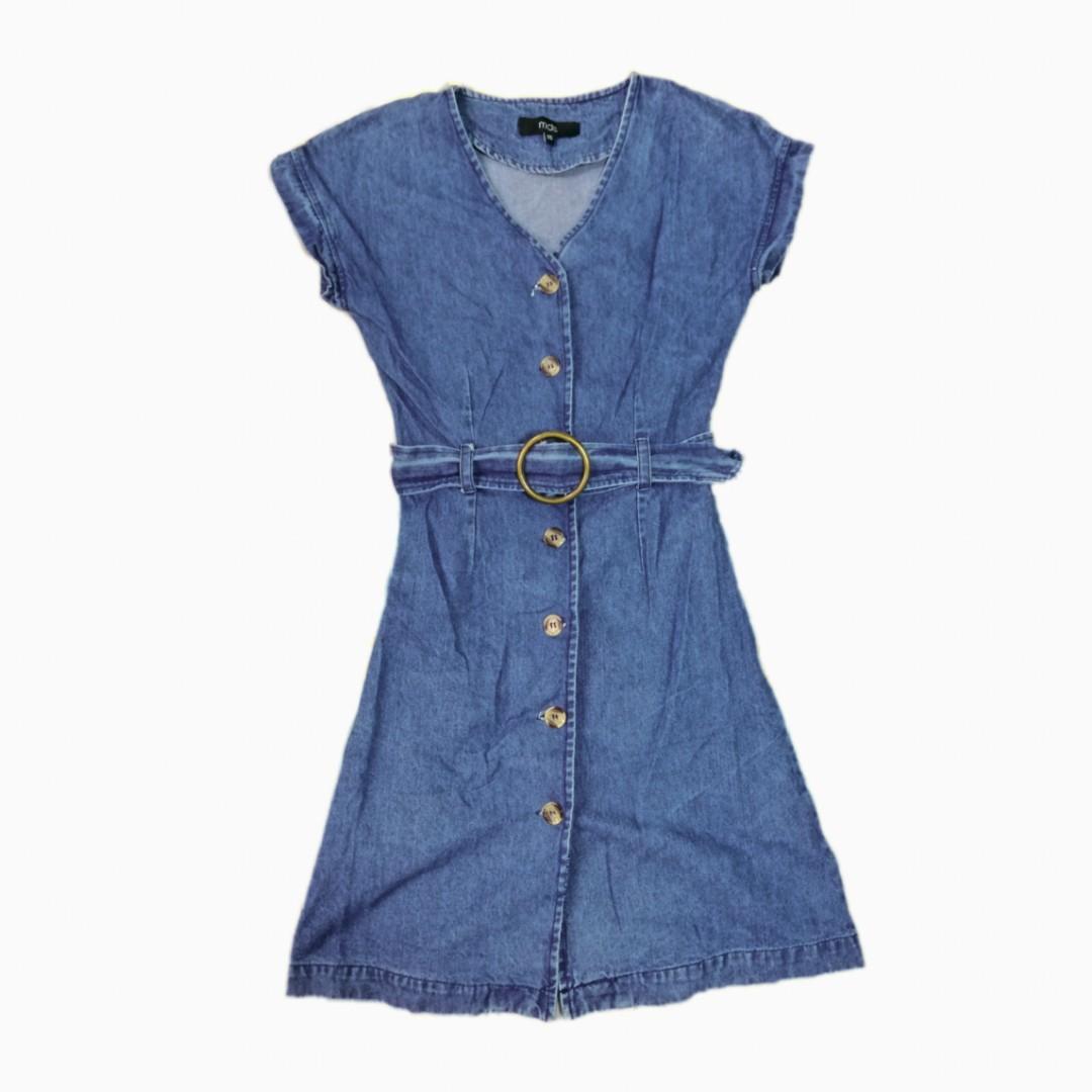 denim shirt dress with belt