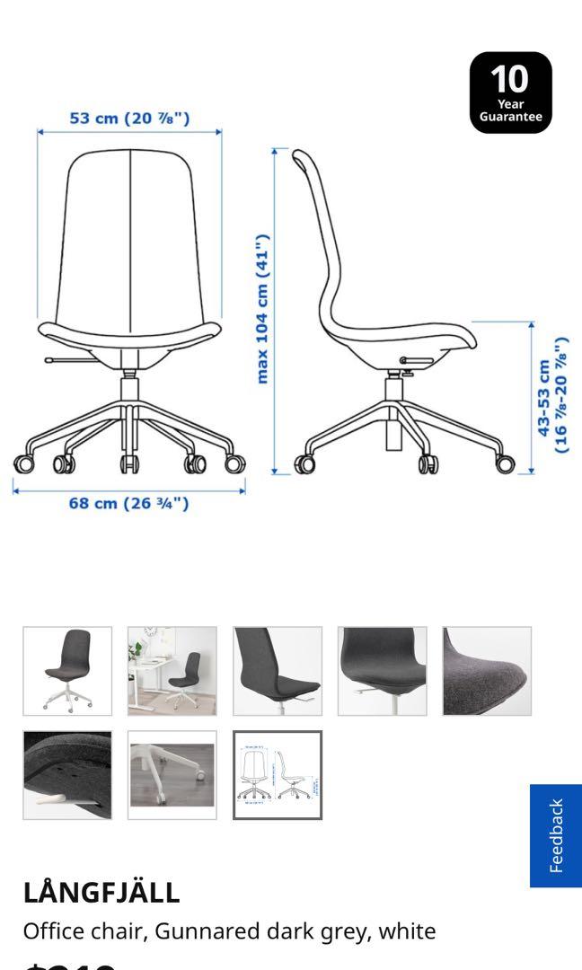 Desk Chair / Office / IKEA LANGFJALL, Furniture & Home Living