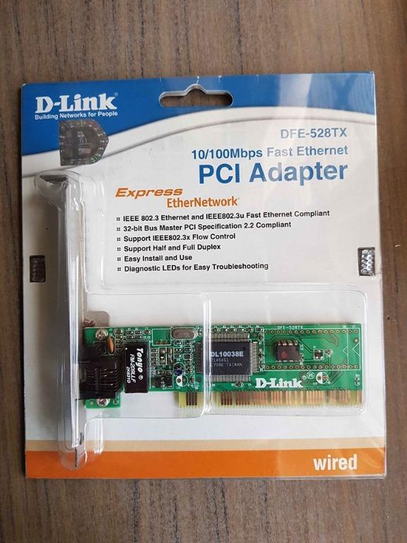 D-Link Ethernet PCI Adapter Desktop PC Card DFE-528TX, Computers  Tech,  Parts  Accessories, Networking on Carousell