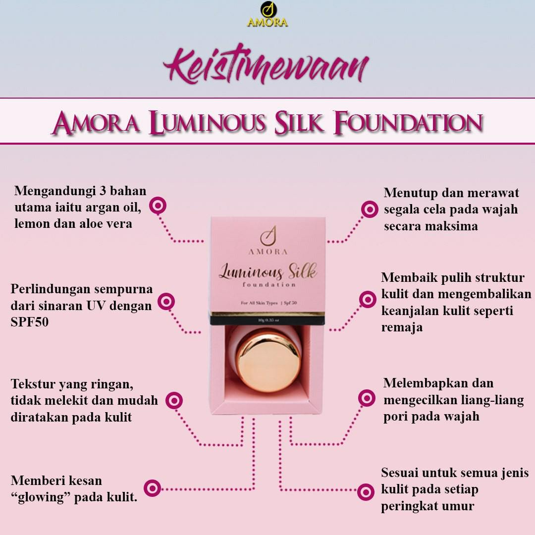 testimoni amora luminous silk foundation