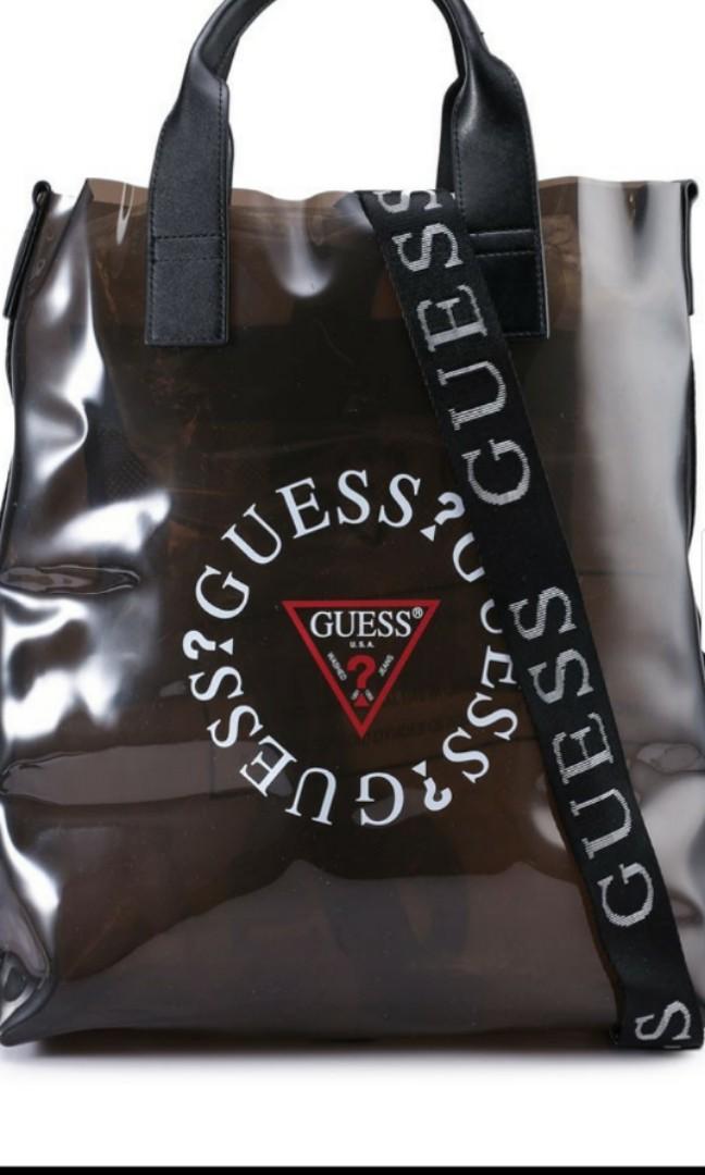 Guess clear vault tote hot sale bag