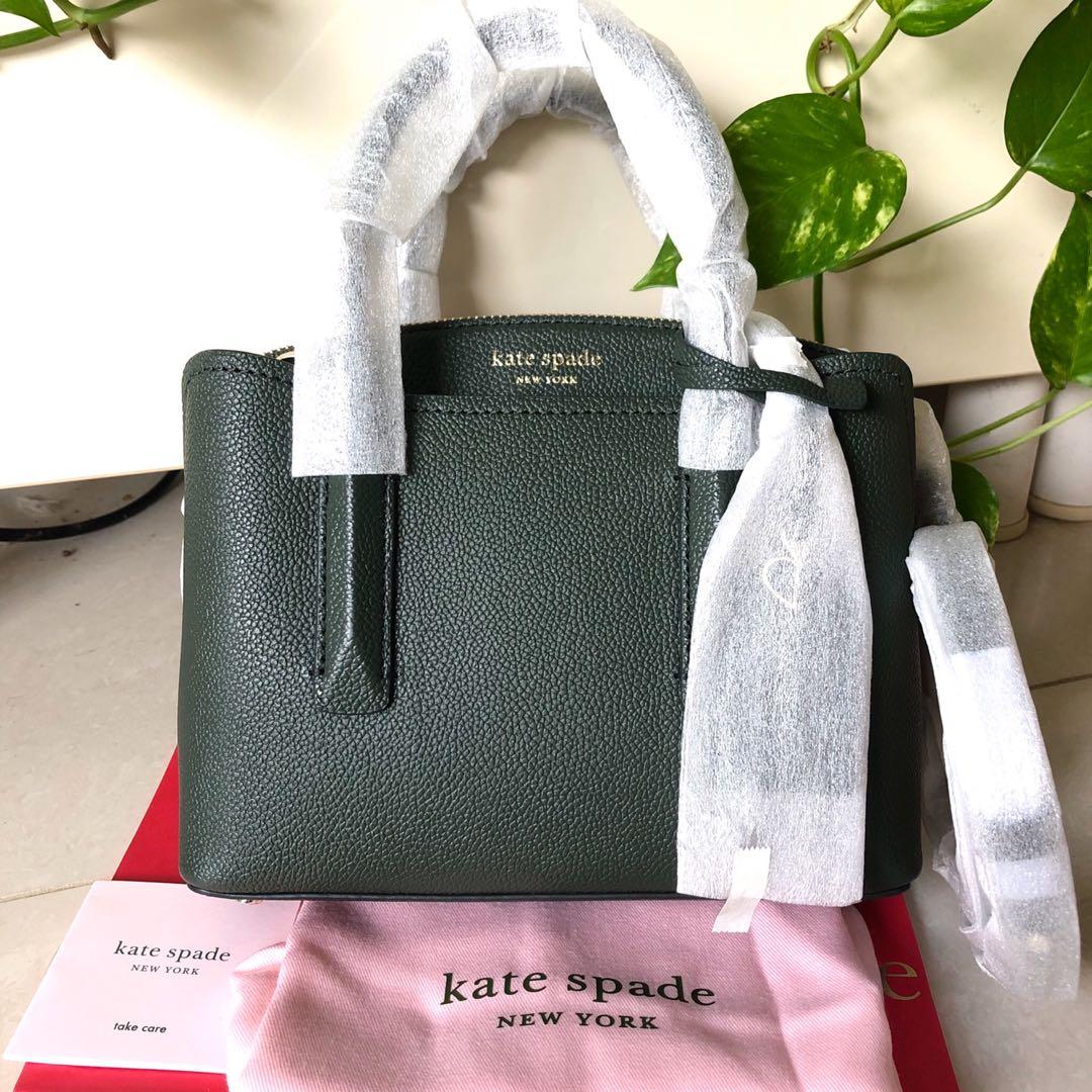 INSTOCK Kate Spade Margaux Mini Satchel Crossbody Slingbag Handbag Satchel Deep Evergreen Dark Green