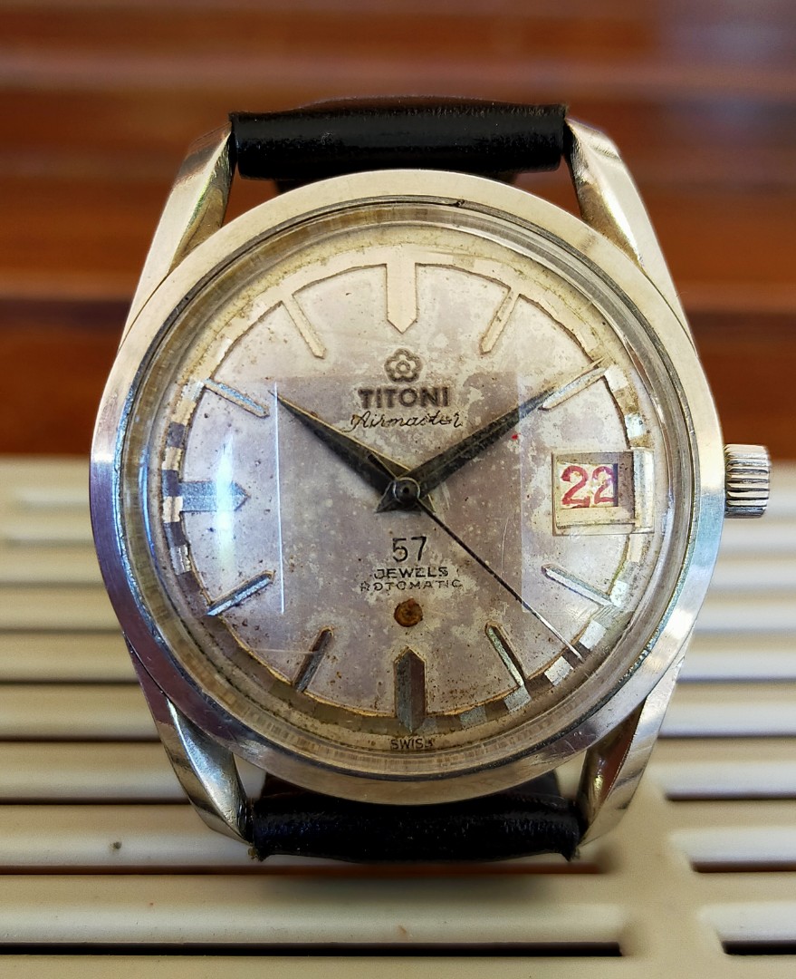 Jam Tangan Titoni Airmaster Erator Automatic 57 Jewels Swiss Vintage Fesyen Pria Jam Tangan Di Carousell