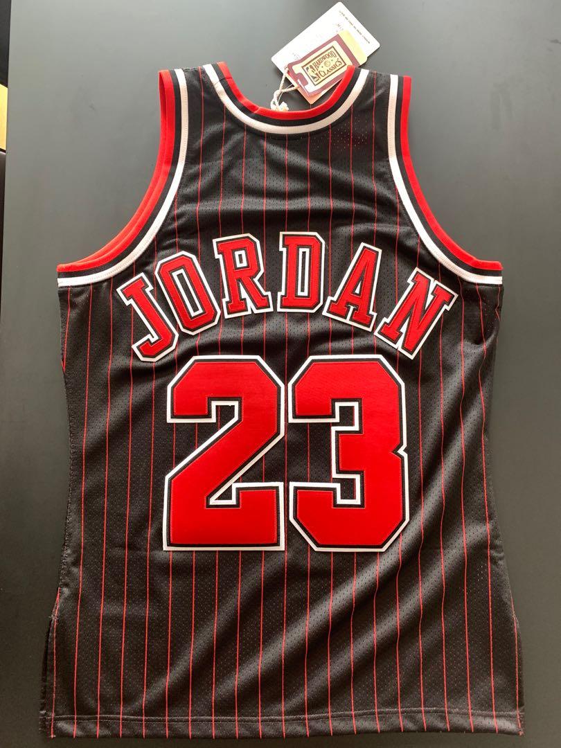 black and red pinstripe jordan jersey