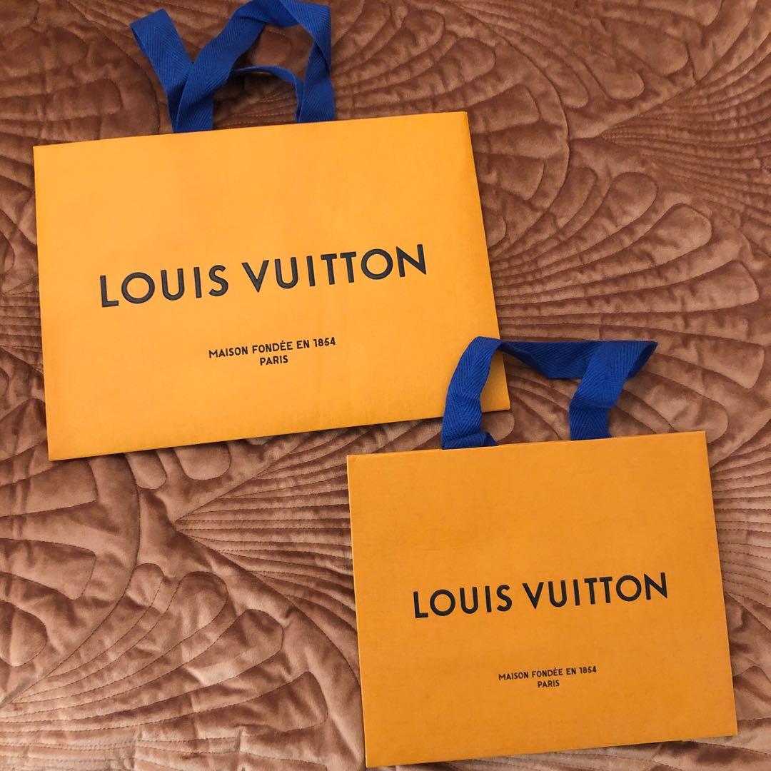 Louis Vuitton paper bags (Category: Accessories) located in Bronte. Submitted by luxecloset1 (Listing ID 1003755245, Image 1). Description: Small $10 ( 22cm x 18cm) Med $20 (28cm x 20cm).