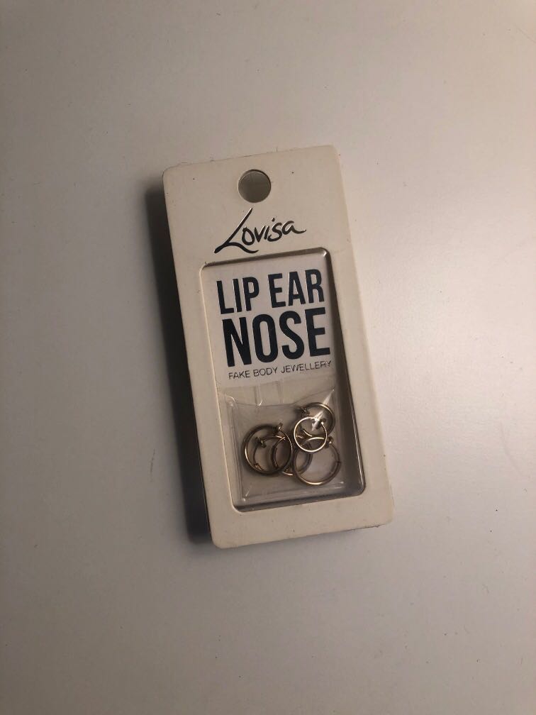 Lovisa Lip Ear Nose Fake Piercing Body Jewellery Women s Fashion Jewelry Organisers Necklaces on Carousell