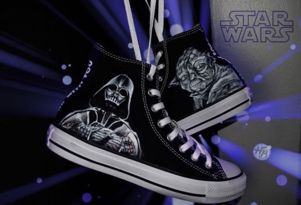#madeinsg - Star Wars Yoda Darth Vader Converse Custom, Men's Fashion,  Footwear, Sneakers on Carousell