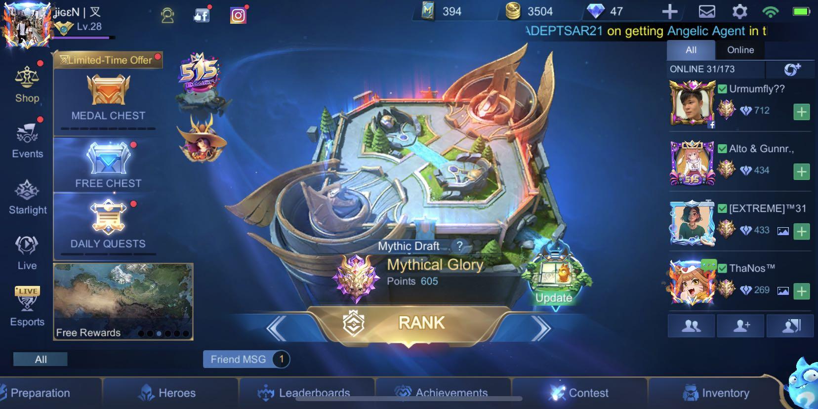 Mythical Glory Ml Account Video Gaming Gaming Accessories Game Gift Cards Accounts On Carousell Mythical Glory Ml Account Video Gaming Gaming Accessories Game Gift Cards Accounts On Carousell