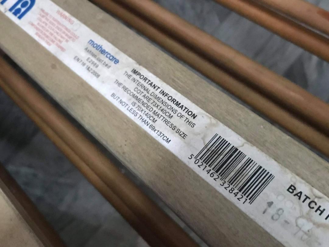 Mothercare Crib with Mandaue Foam Mattress, Babies & Kids, Baby Nursery