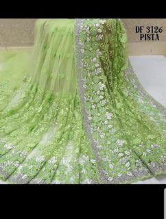Net with embroidery work sarees in-stock