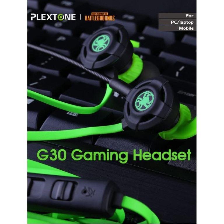 Plextone G30 Gaming Earphone Long Mic Bass Hd Stereo Earbud Pugb Ps4 Xbox Gamer Mobile Legend Cs Go Electronics Audio On Carousell