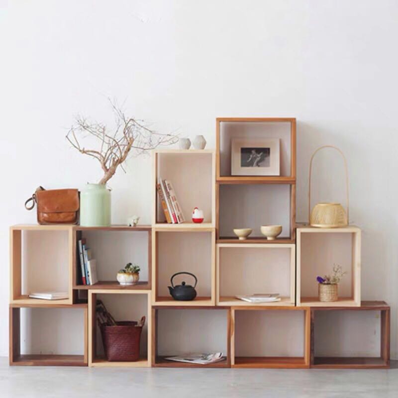 Modular store wooden shelf