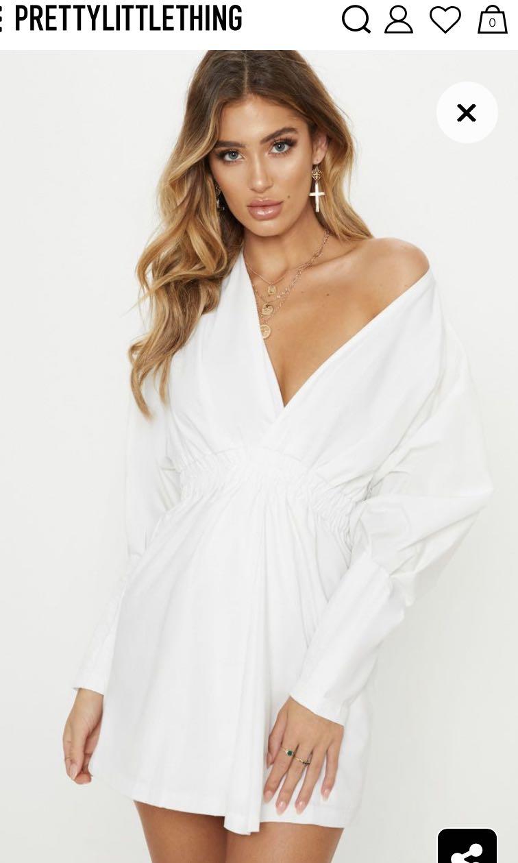 Plunge Shirt Dress 2025