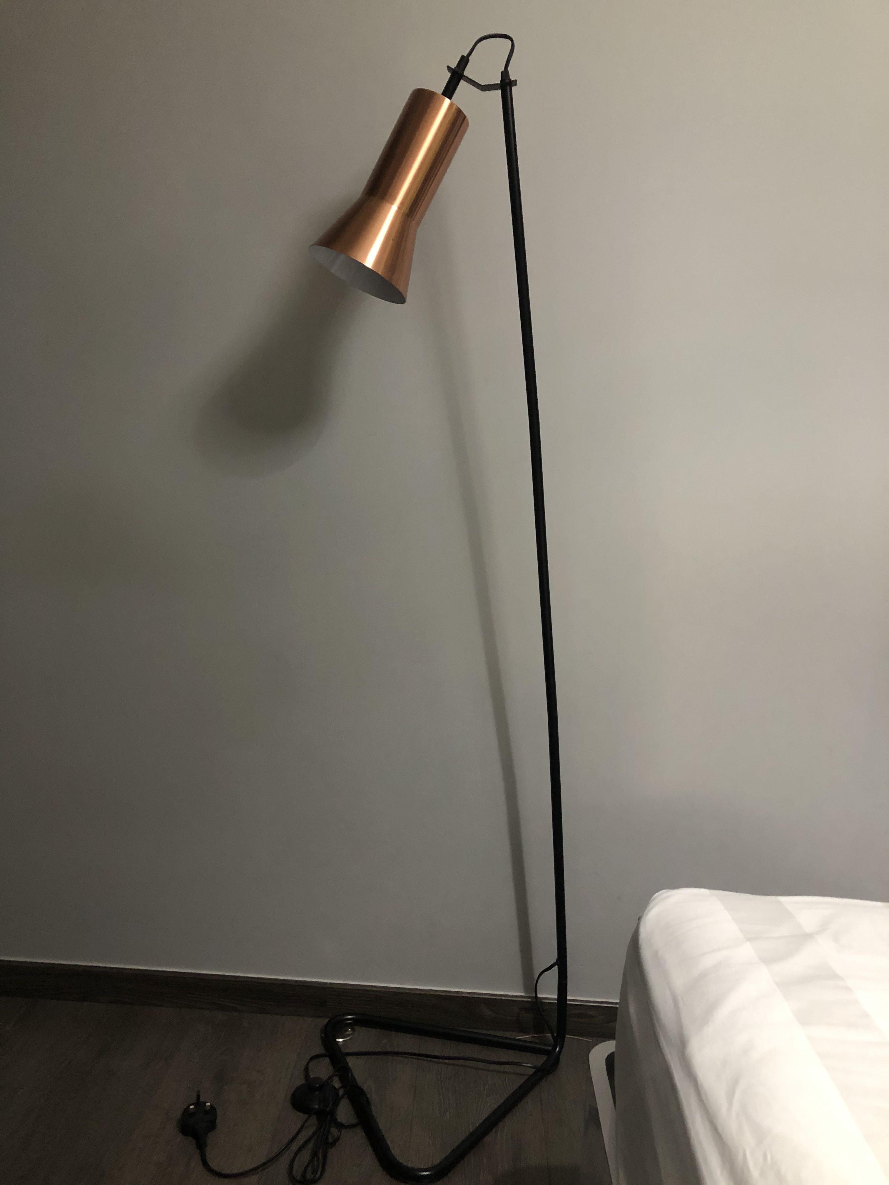 grey and rose gold floor lamp