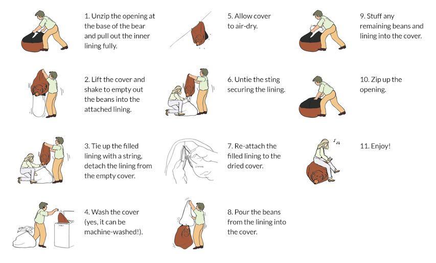 Sleeping Grizzy Bear Bean Bag (beanbag), Babies & Kids, Baby Nursery