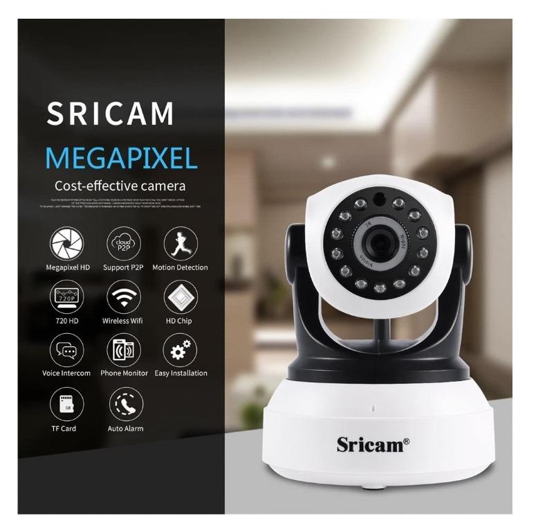 Sricam SP017 Wireless IP Camera 720P HD WiFi Surveillance Security System Pan Tilt Home Webcam with Motion Detection Real Time Monitoring Two way