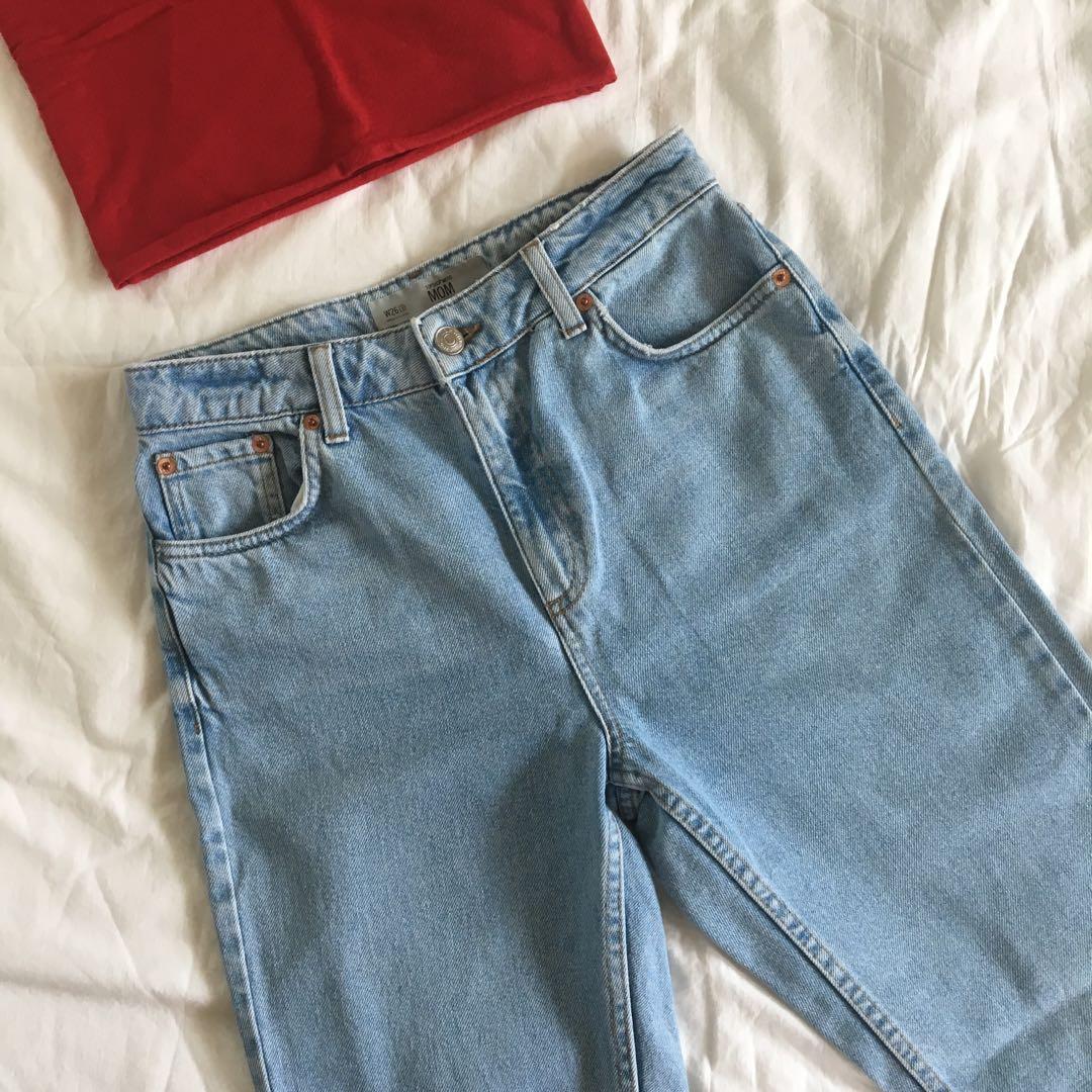 topshop light blue mom jeans