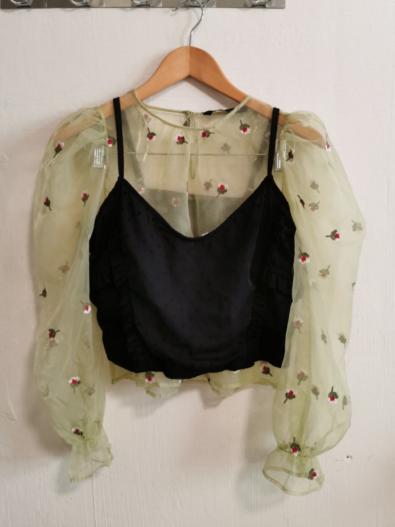 zara transparent top