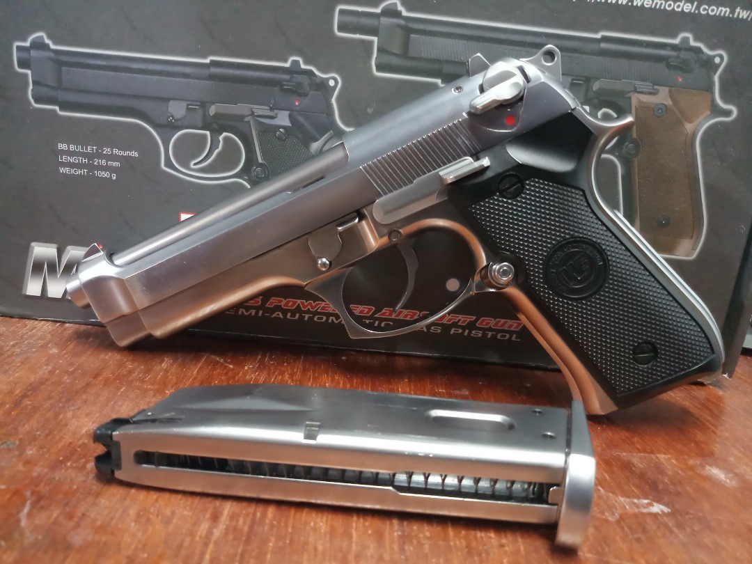 WE M92 Silver Beretta Airsoft Pistol on Carousell