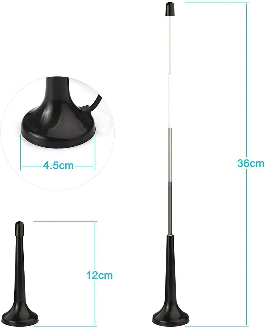 FM Radio Antenne 75 Ohm F Adapter Aerial Magnetic Base mit 5 Meter