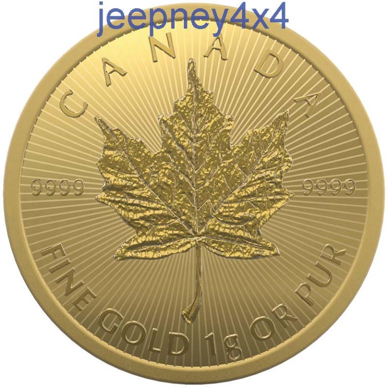 1 gram 2020 MapleGram (one gram) 9999 Gold Coin with COA in Blisterpack