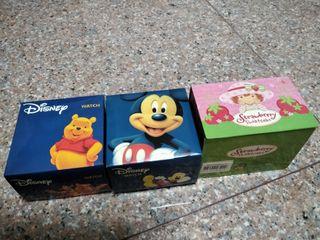 2 Disney + 1 Strawberry shortcake children watch. New in original box.