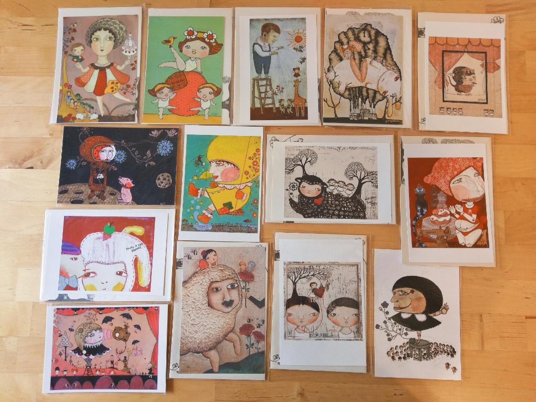 本地插畫家Carrie Chau - Wun Ying Collection Postcards 14張, 興趣及 