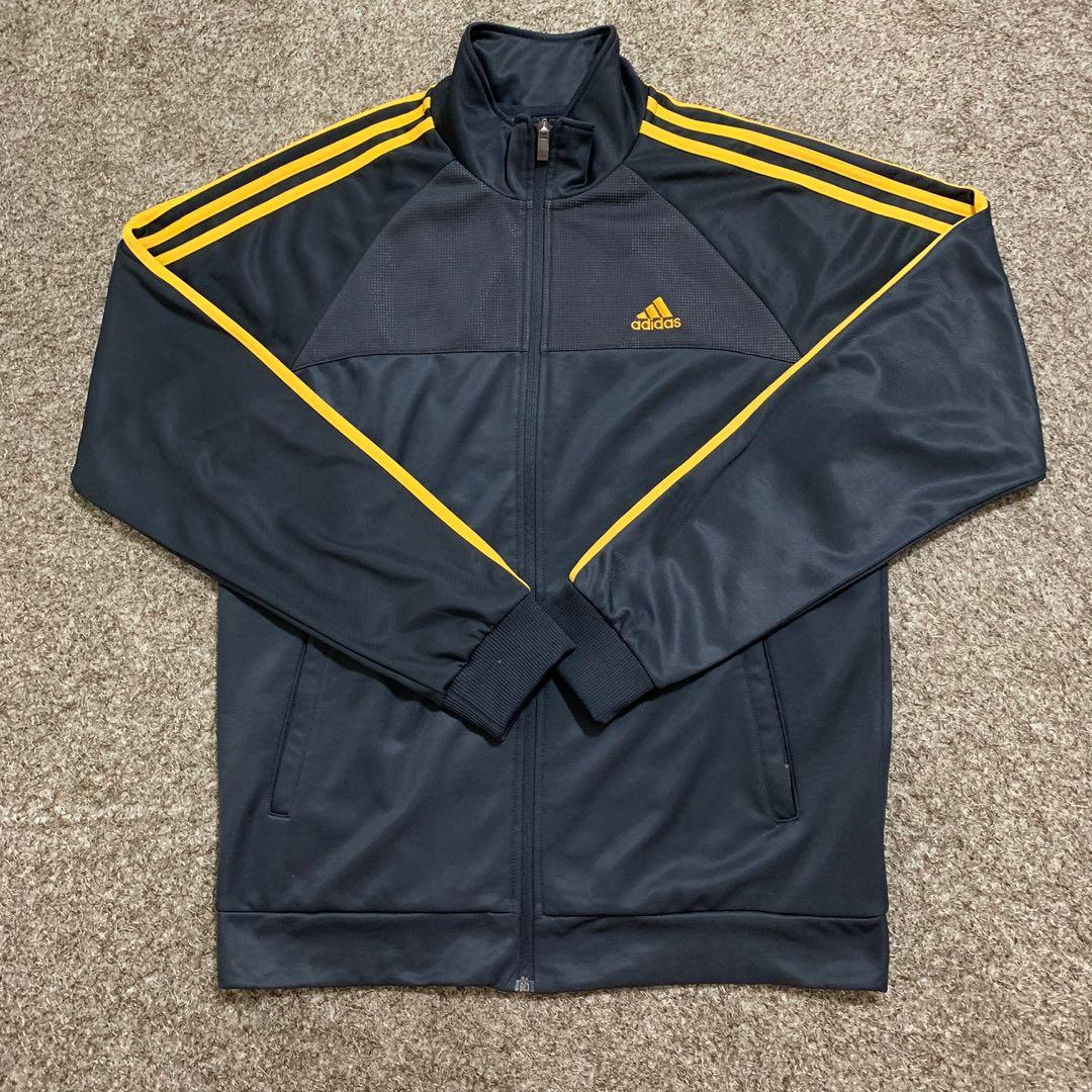 Gray with Yellow Stripes Track Jacket, Fashion, Tops & Sets, Hoodies on Carousell