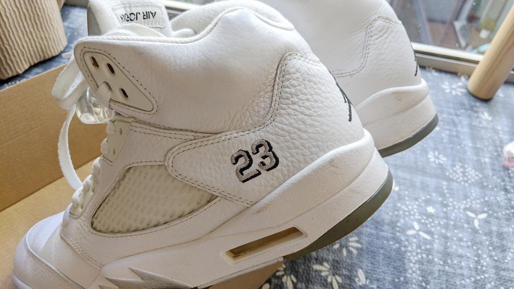 air jordan 5 retro white metallic silver