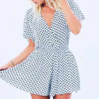 ATMOS AND HERE black and white playsuit